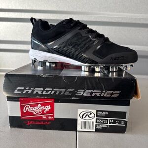 Rawlings Brazen Baseball Cleats Men’s US 6.5 Black Molded Tuff-Tek